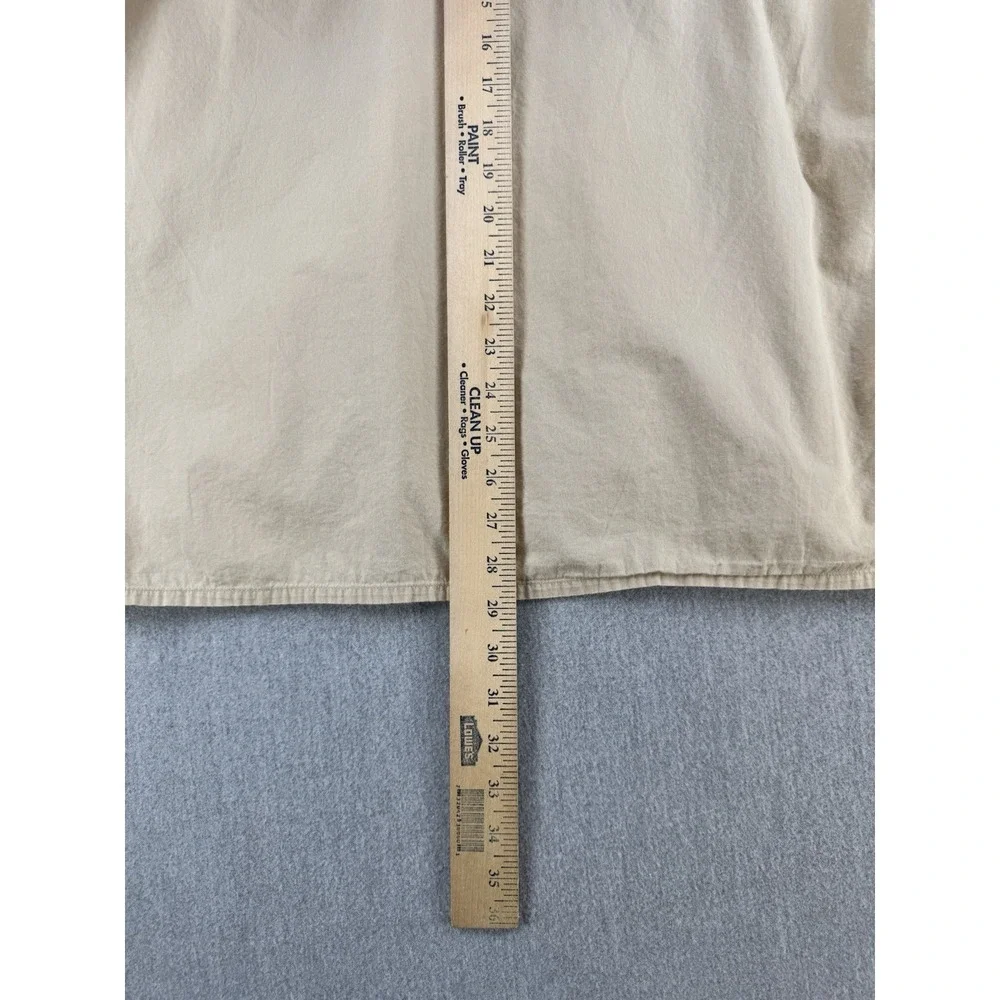 Salty G Men XL Beige Embroidered Button‎ Front Camp Shirt Cotton Casual Vacation